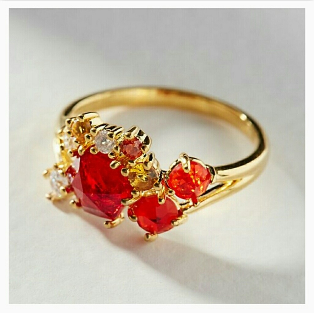 Anthropologie January Birthstone Cluster Ring NWT